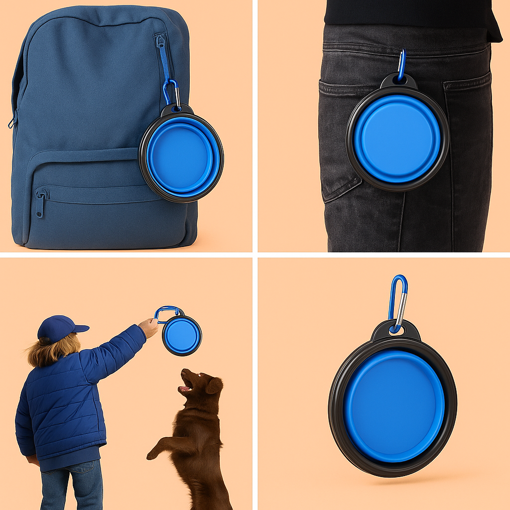 Strawberry Paws™ Pop-N-Go Travel Bowl – Hydration & Snacks on the Move!