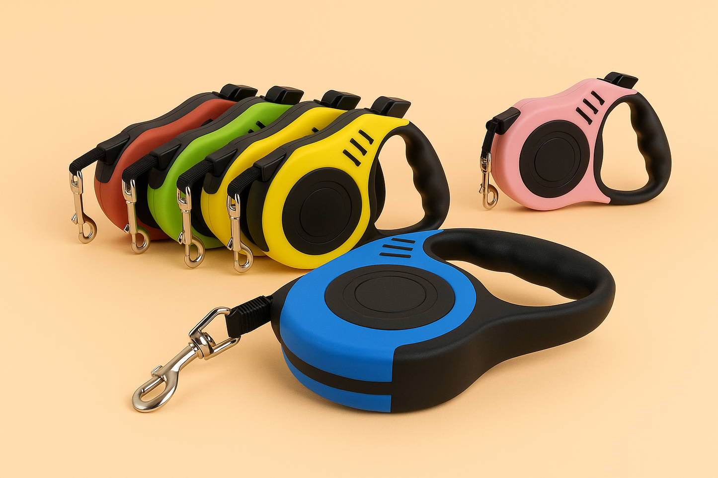 Strawberry Paws Tangle-Free Retractable Dog Leash – Control Meets Comfort!