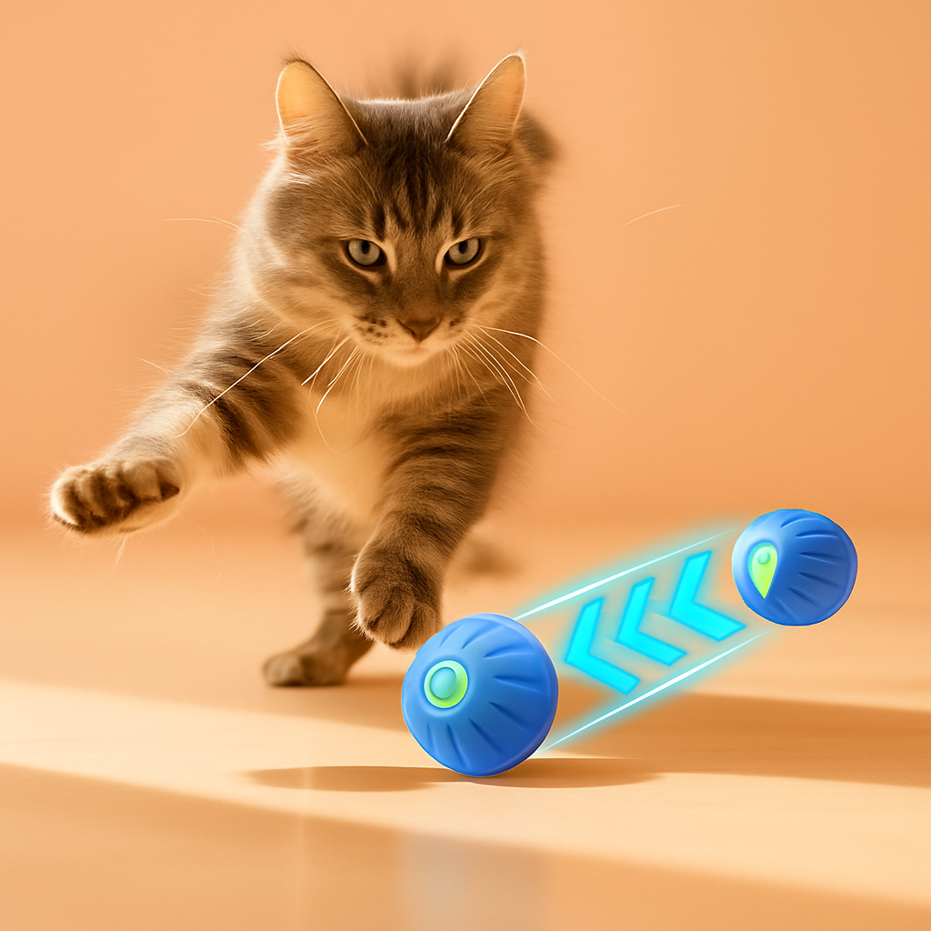 Strawberry Paws™ Zoomie Ball – The Smart Bouncing Toy with a Mind of Its Own!