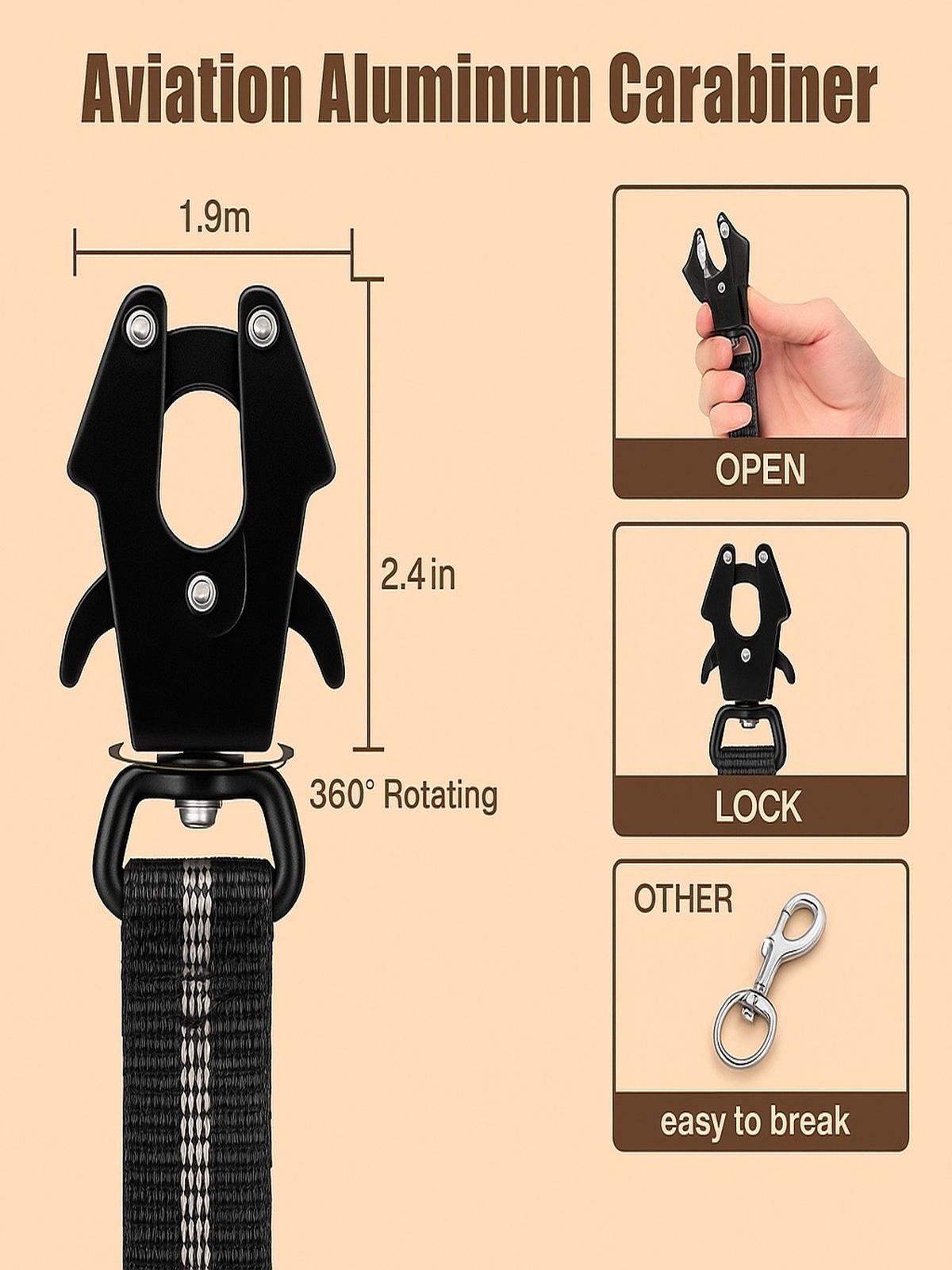 Strawberry Paws™ Tactical Bungee Dog Leash – Built for Control & Comfort
