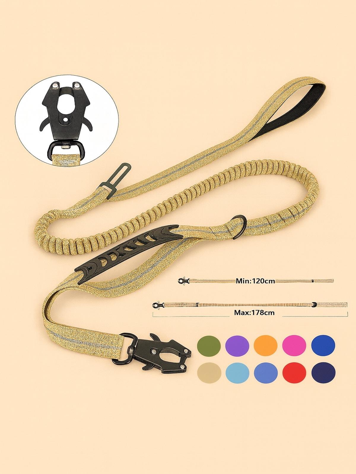 Strawberry Paws™ Tactical Bungee Dog Leash – Built for Control & Comfort
