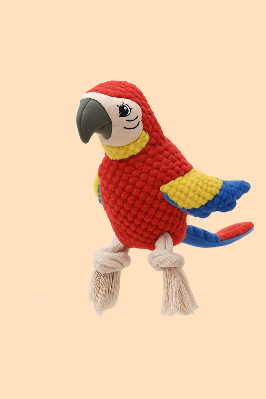 Strawberry Paws™ Pedro the Parrot – Squawk & Tug Toy