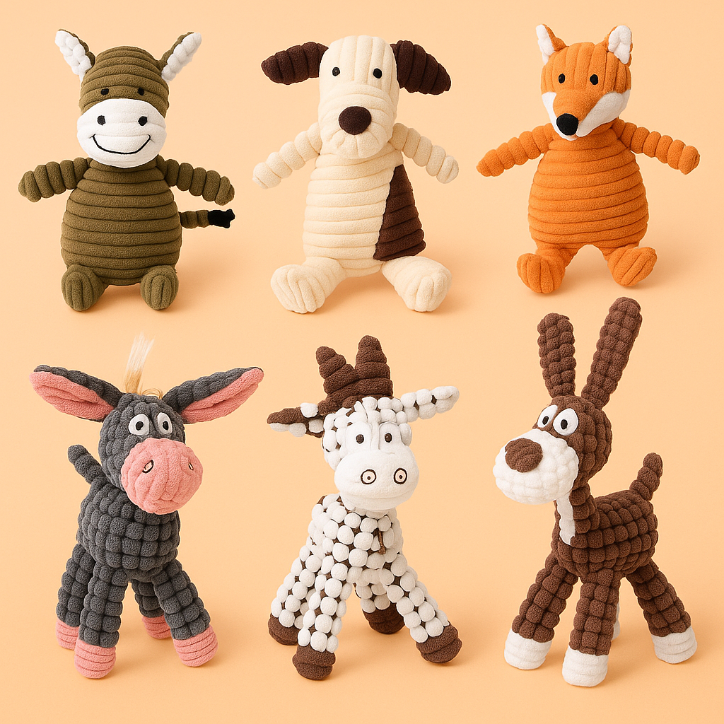 Strawberry Paws™ Farm Friends Plush Pack – Squeaky Barnyard Buddies!
