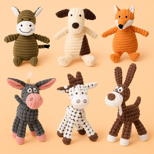 Strawberry Paws™ Farm Friends Plush Pack – Squeaky Barnyard Buddies!