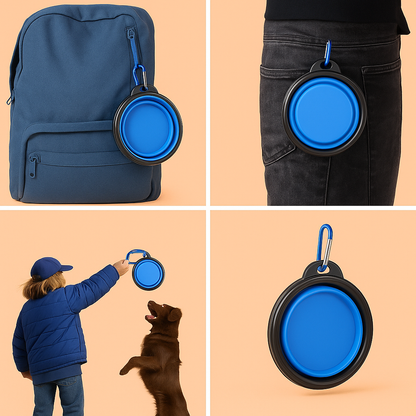 Strawberry Paws™ Pop-N-Go Travel Bowl – Hydration & Snacks on the Move!