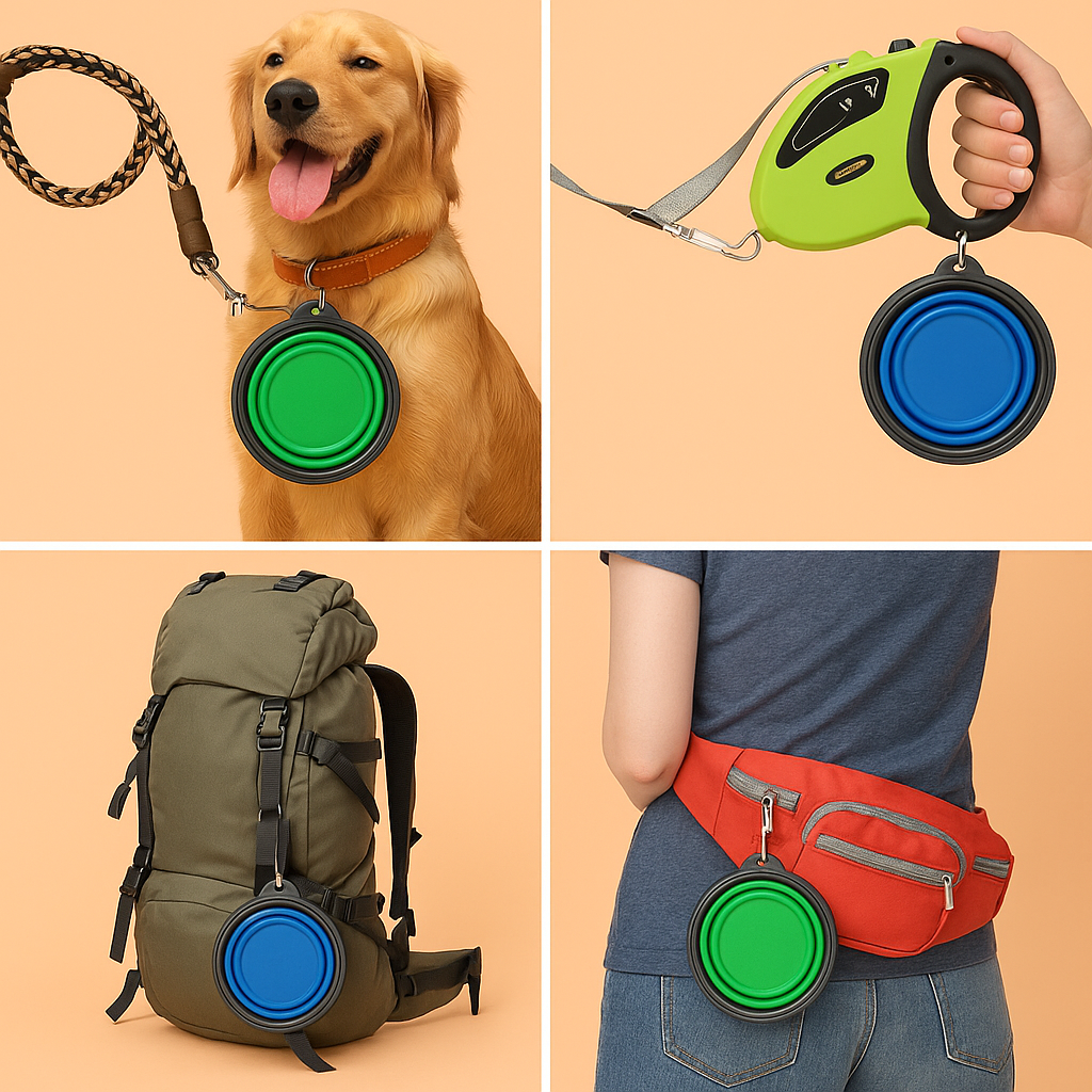 Strawberry Paws™ Pop-N-Go Travel Bowl – Hydration & Snacks on the Move!