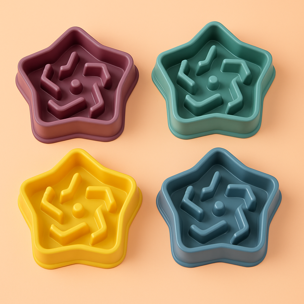 Strawberry Paws Slow Feeder Bowl – Fun Shapes, Healthier Meals