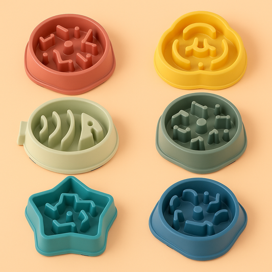 Strawberry Paws Slow Feeder Bowl – Fun Shapes, Healthier Meals