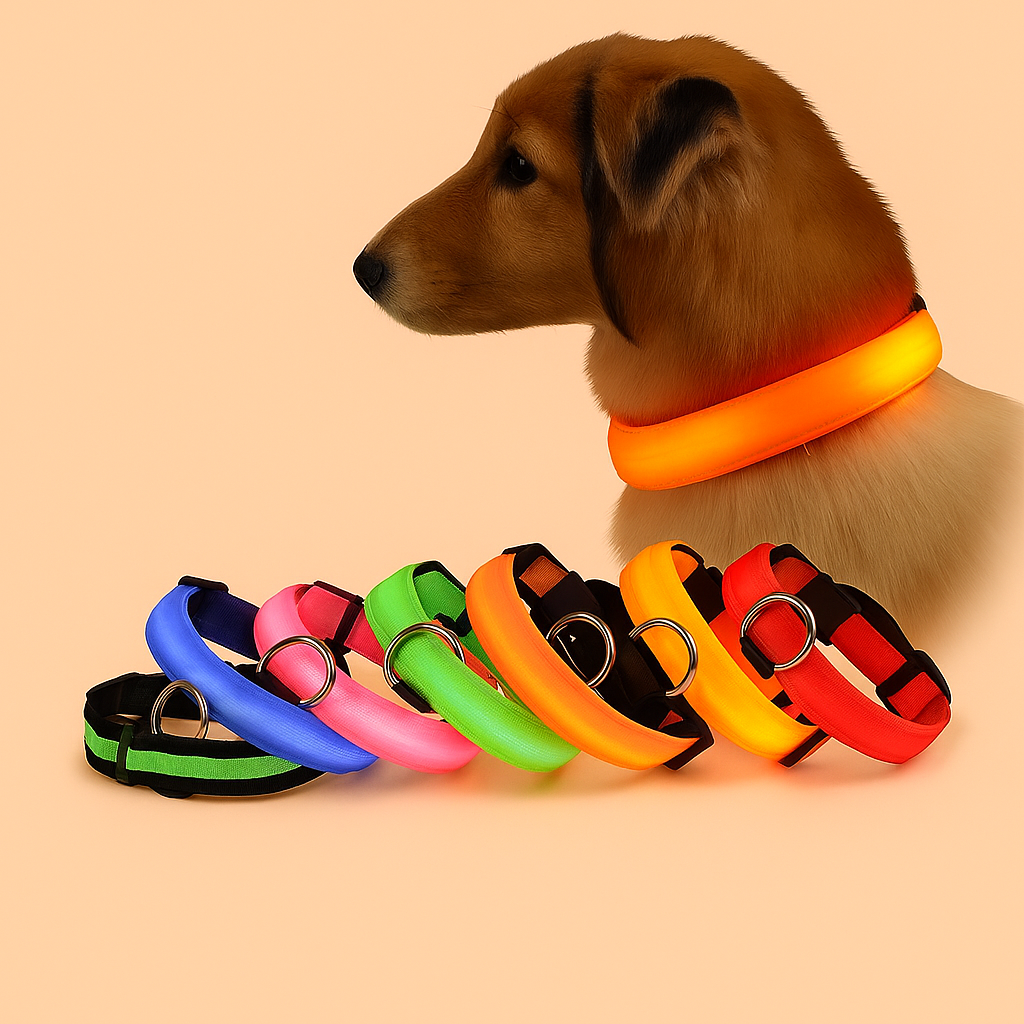 Strawberry Paws Glow-Up LED Dog Collar – Light Up Every Walk!