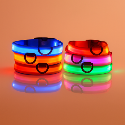 Strawberry Paws Glow-Up LED Dog Collar – Light Up Every Walk!