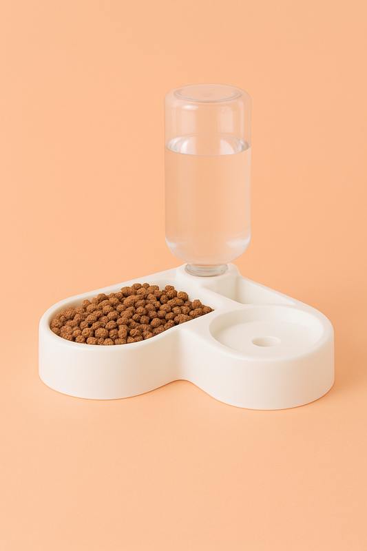 Strawberry Paws™ Corner Pet Feeder – Sleek, Smart & Space-Saving