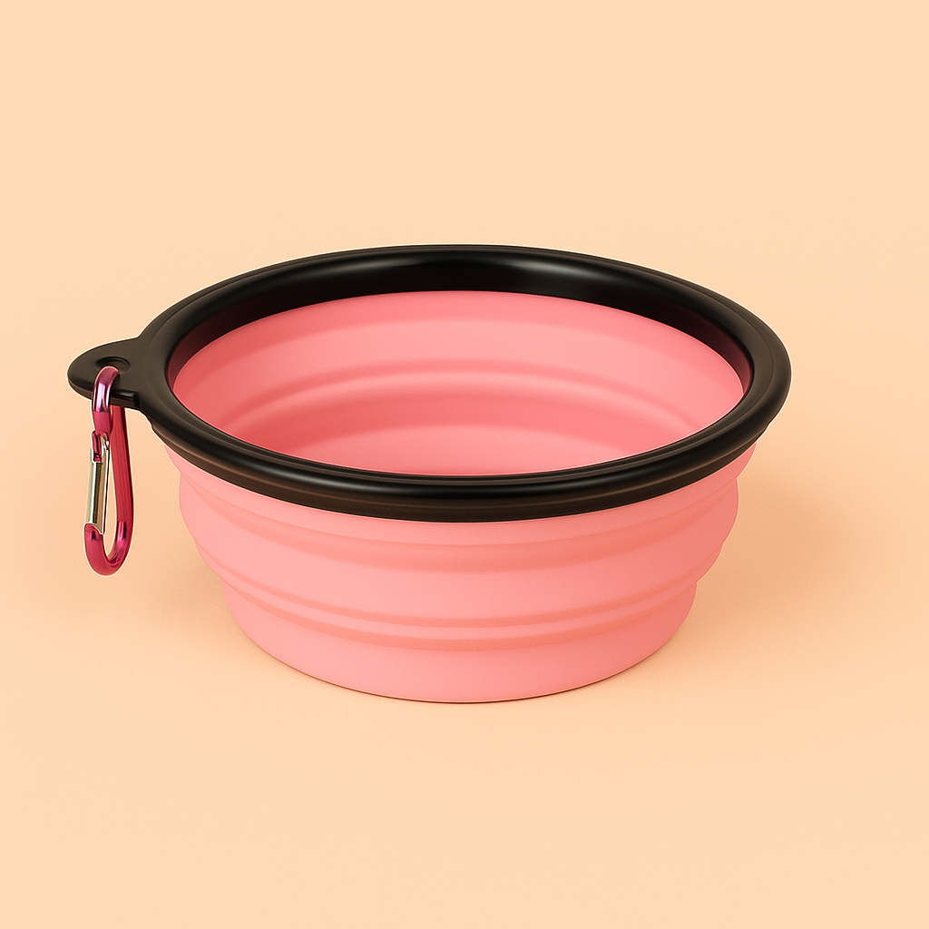 Strawberry Paws™ Pop-N-Go Travel Bowl – Hydration & Snacks on the Move!