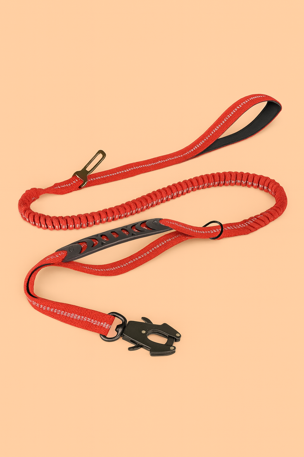 Strawberry Paws™ Tactical Bungee Dog Leash – Built for Control & Comfort