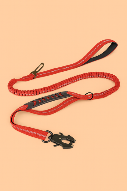 Strawberry Paws™ Tactical Bungee Dog Leash – Built for Control & Comfort