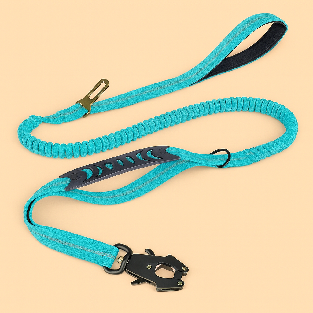 Strawberry Paws™ Tactical Bungee Dog Leash – Built for Control & Comfort