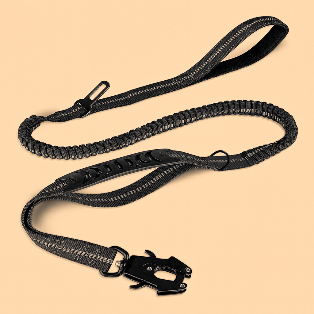 Strawberry Paws™ Tactical Bungee Dog Leash – Built for Control & Comfort