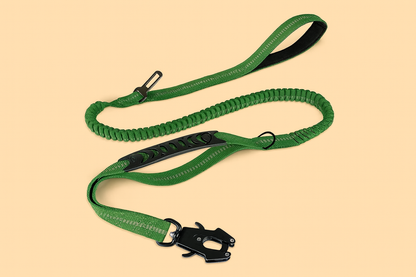 Strawberry Paws™ Tactical Bungee Dog Leash – Built for Control & Comfort