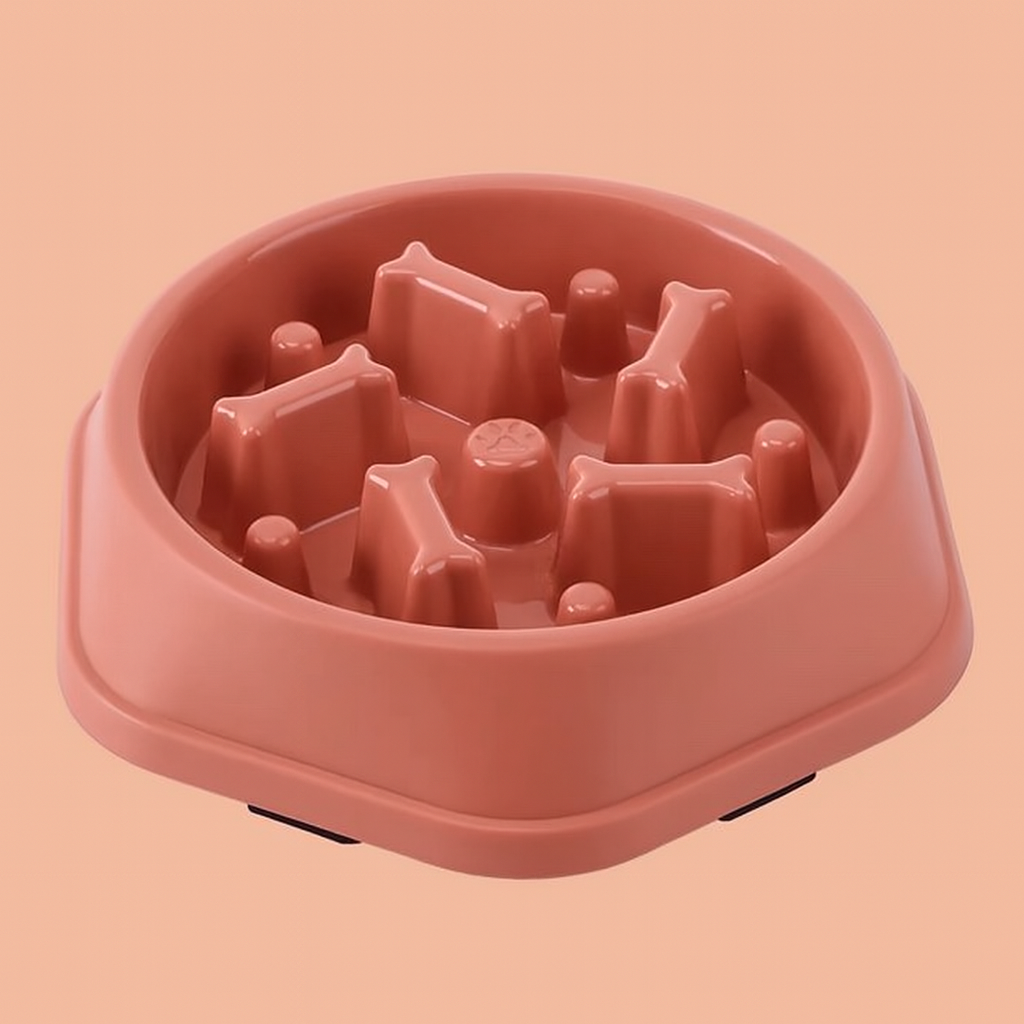 Strawberry Paws Slow Feeder Bowl – Fun Shapes, Healthier Meals