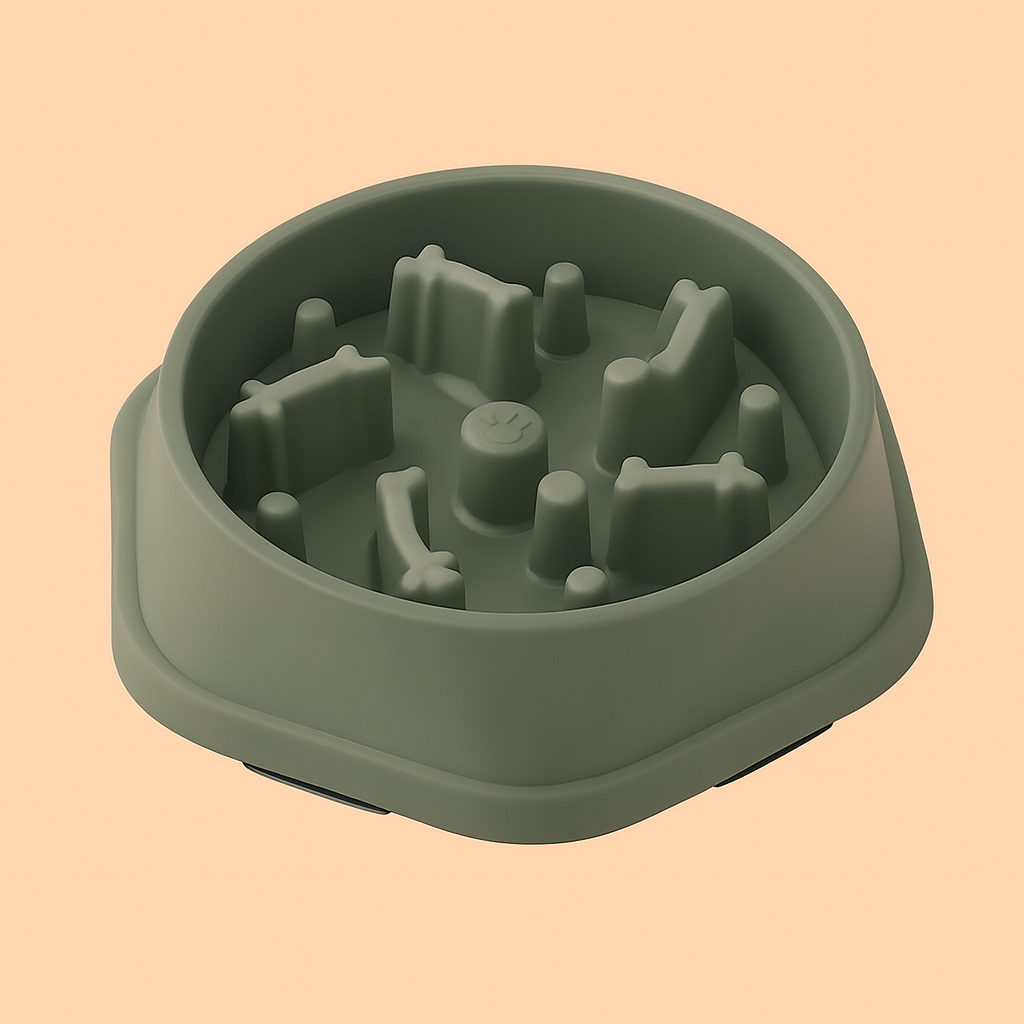 Strawberry Paws Slow Feeder Bowl – Fun Shapes, Healthier Meals