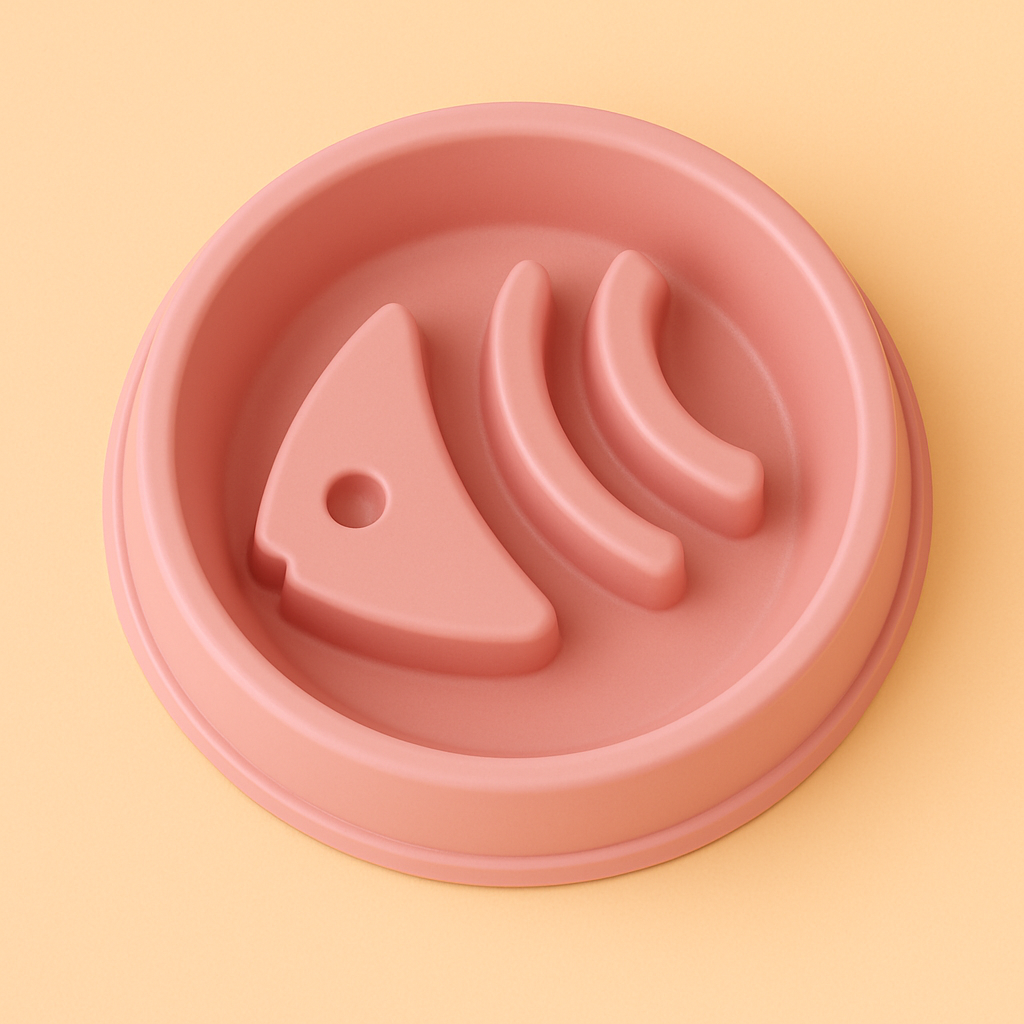 Strawberry Paws Slow Feeder Bowl – Fun Shapes, Healthier Meals