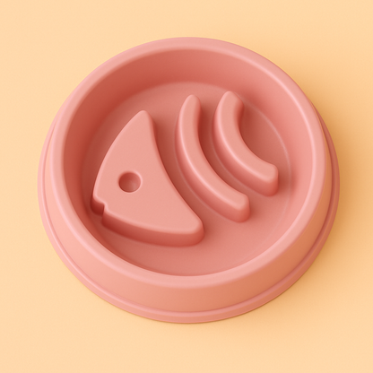 Strawberry Paws Slow Feeder Bowl – Fun Shapes, Healthier Meals