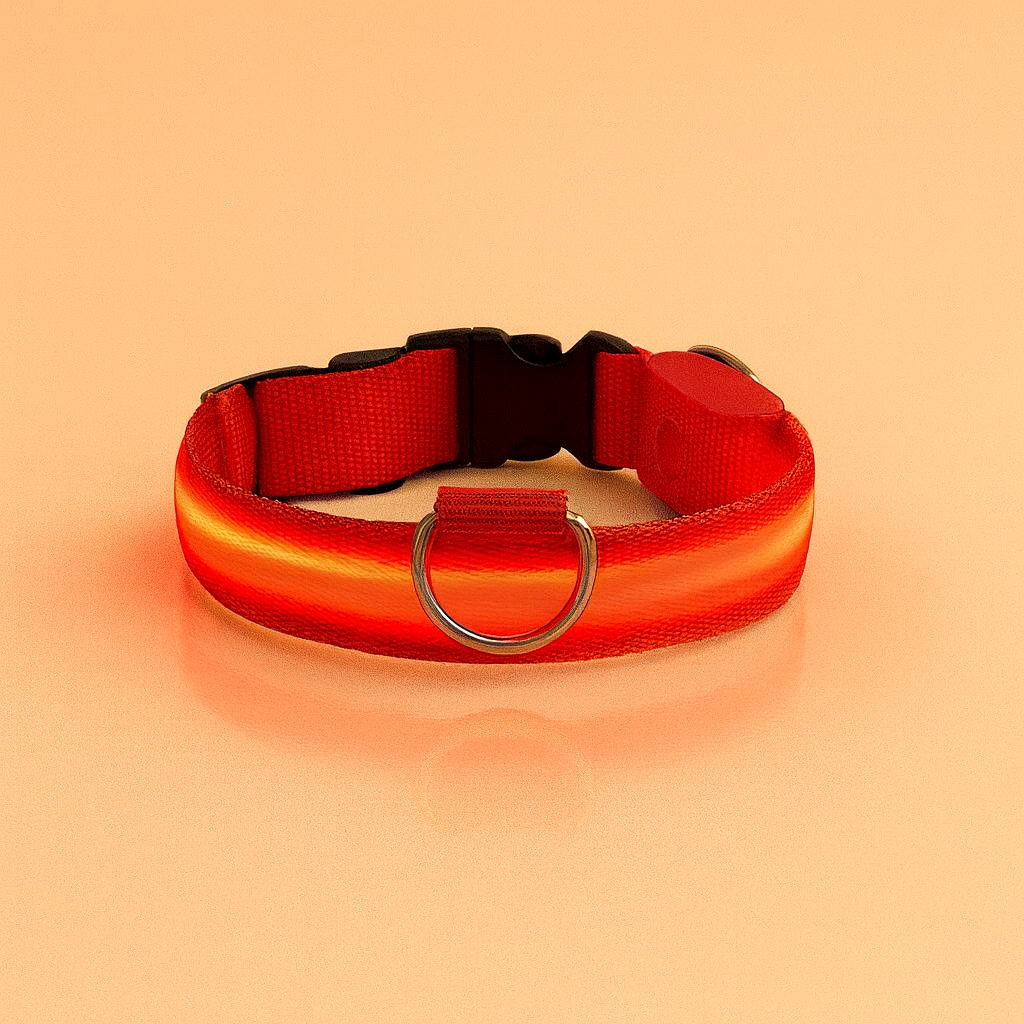 Strawberry Paws Glow-Up LED Dog Collar – Light Up Every Walk!