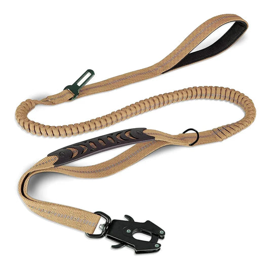 Strawberry Paws™ Tactical Bungee Dog Leash – Built for Control & Comfort