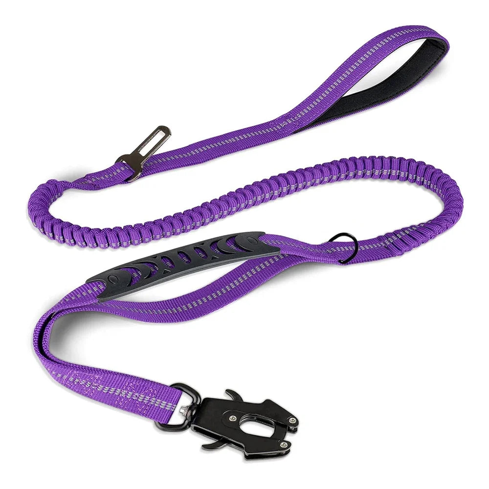 Strawberry Paws™ Tactical Bungee Dog Leash – Built for Control & Comfort