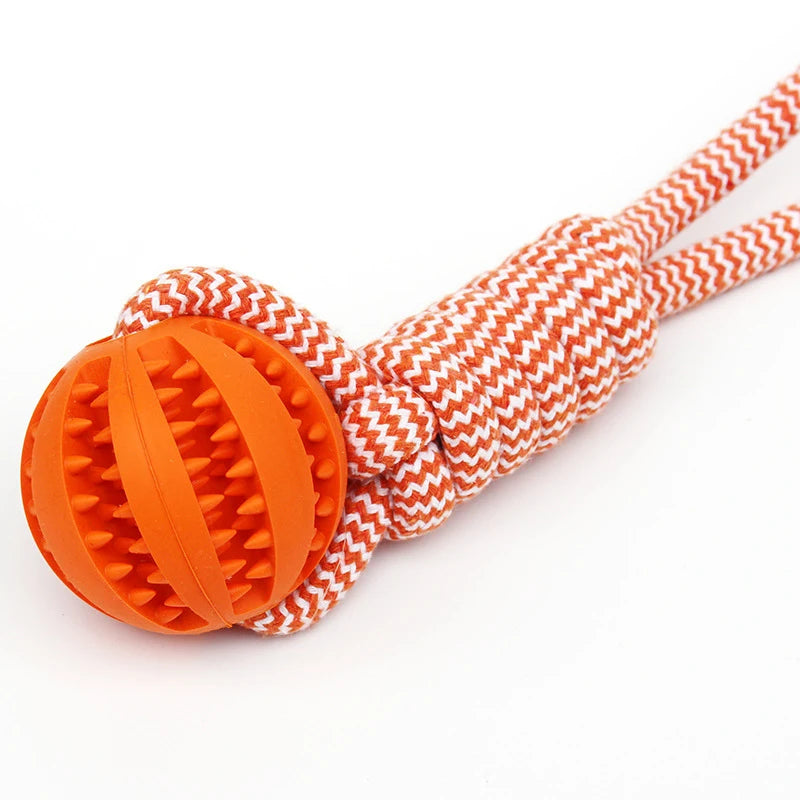 Strawberry Paws™ Tug &amp; Treat Rope Ball – Chew, Clean, and Play All Day!