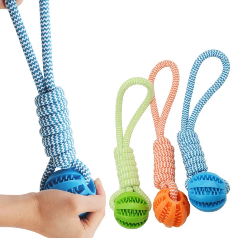 Strawberry Paws™ Tug &amp; Treat Rope Ball – Chew, Clean, and Play All Day!