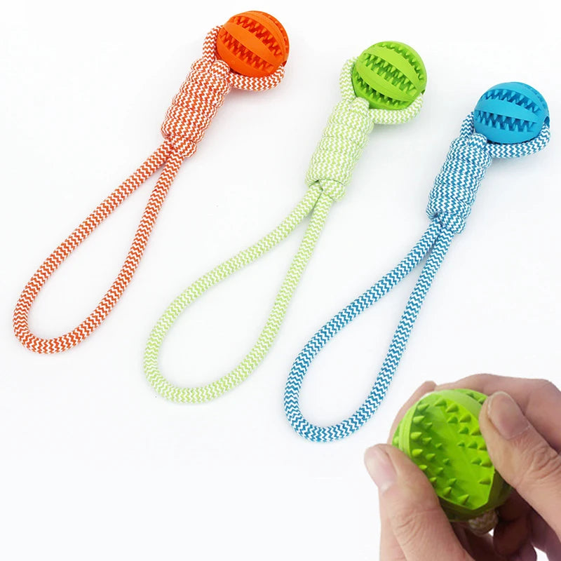 Strawberry Paws™ Tug &amp; Treat Rope Ball – Chew, Clean, and Play All Day!