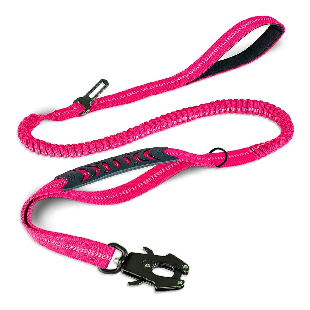 Strawberry Paws™ Tactical Bungee Dog Leash – Built for Control & Comfort