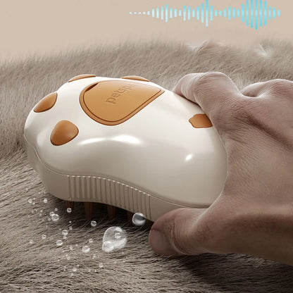 Electric Steam Brush – 3-In-1 Pet Grooming Comb with Water Spray for Cats and Dogs, USB Rechargeable