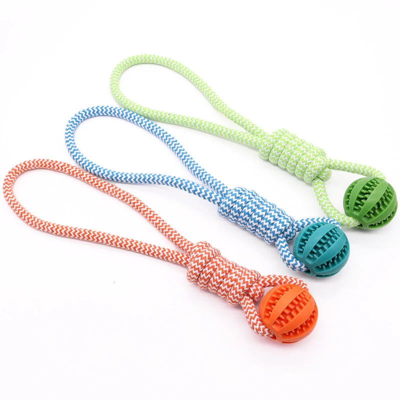 Strawberry Paws™ Tug &amp; Treat Rope Ball – Chew, Clean, and Play All Day!