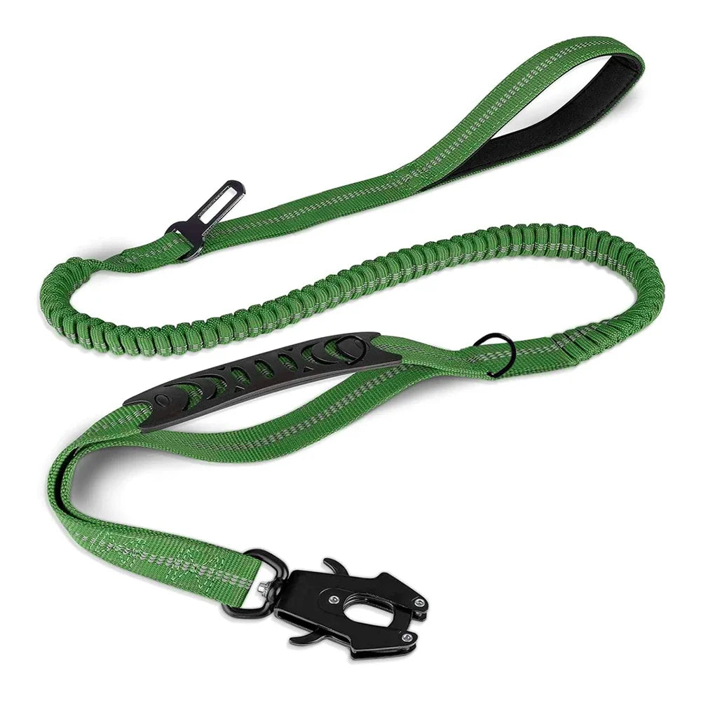 Strawberry Paws™ Tactical Bungee Dog Leash – Built for Control & Comfort
