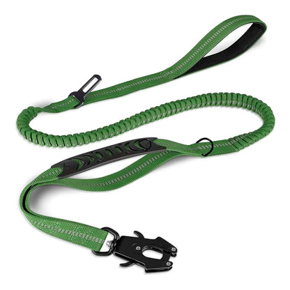 Strawberry Paws™ Tactical Bungee Dog Leash – Built for Control & Comfort